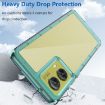 Motorola Moto G85 Transparent Blue Acrylic Hybrid TPU Phone Case - 3