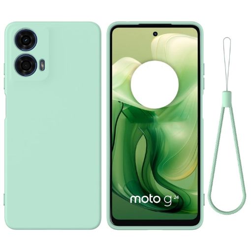 Motorola Moto G04/G24 Green Liquid Silicone Dropproof Phone Case - 1
