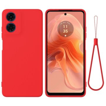 Motorola Moto E14 Red Liquid Silicone Dropproof Full Coverage Case - 1