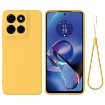 Motorola Edge 60 Stylus Yellow Liquid Silicone Dropproof Phone Case - 1