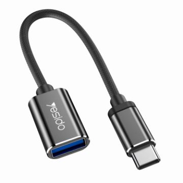 Yesido GS01 Type-C to USB 2.0 OTG Data Converter Cable - Black - 1