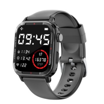 G96 Rugged Smart Watch 1.85" HD Screen, Bluetooth Calling, Heart Rate/Blood Oxygen Monitoring (Black) - 1