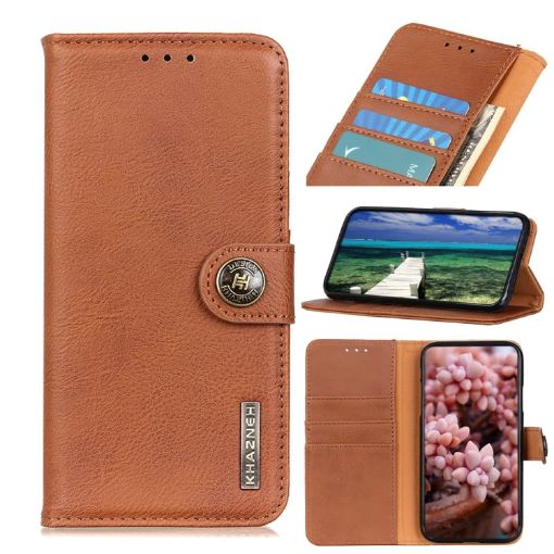Xiaomi 14 Ultra KHAZNEH Brown Cowhide Texture Flip Leather Case - 1