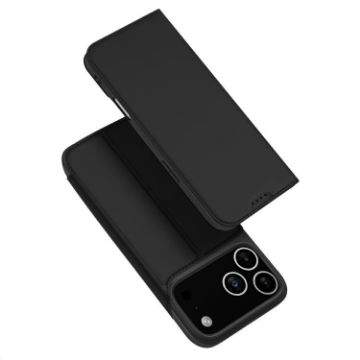 iPhone 17 Pro DUX DUCIS Skin Pro Flip Leather Case - Black - 1