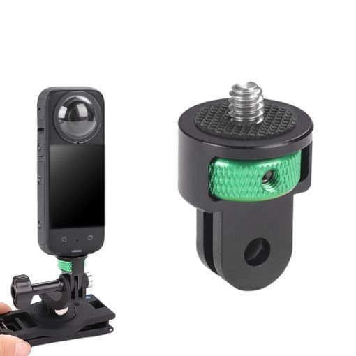 Adjustable 1/4" Screw Metal Action Camera Adapter - Green Black - 1