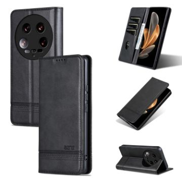Xiaomi 14 Ultra AZNS Magnetic Flip Leather Phone Case - Black - 1