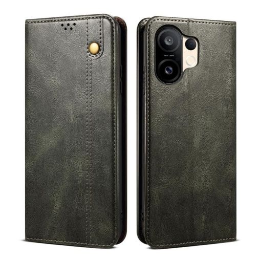 Vivo S30 Pro Mini Green Leather Phone Case - Oil Wax Crazy Horse Texture - 1