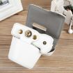 Canon EOS R50 Magnetic Leather Camera Case Bag with Strap, White Deluxe - 3
