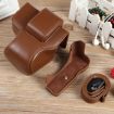 Canon EOS R50 Magnetic Leather Camera Case Bag with Strap, Coffee - 1