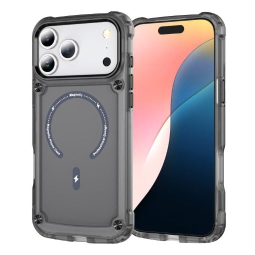 iPhone 17 Pro Max Transparent Black MagSafe TPU + PC Case - 1