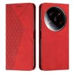 Xiaomi 14 Ultra Red Magnetic Leather Phone Case - Diamond Splicing Skin Feel - 1