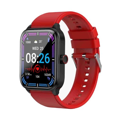 ET540 Smart Watch - 1.91" IP67 Waterproof, ECG & Glucose Monitor (Red) - 1