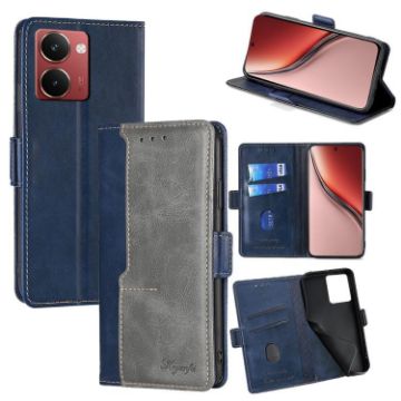 Realme P3 Ultra 5G Leather Phone Case - Blue/Grey Contrast Buckle - 1