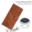 Xiaomi 14 Ultra Brown Leather Phone Case with Lanyard - Stripe Pattern - 5
