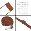 Xiaomi 14 Ultra Brown Leather Phone Case with Lanyard - Stripe Pattern - 6