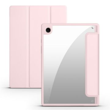 Samsung Galaxy Tab A8 Pink 3-Fold Acrylic Smart Leather Case - 1