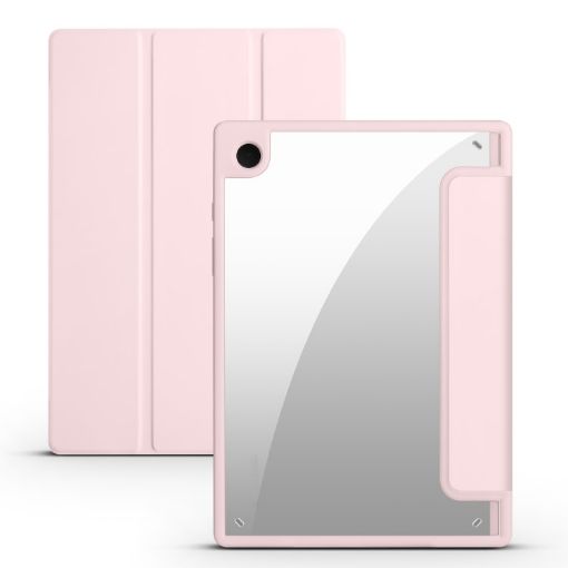 Samsung Galaxy Tab A8 Pink 3-Fold Acrylic Smart Leather Case - 1