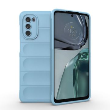 Motorola Moto G62 5G Light Blue TPU + Flannel Phone Case - 1