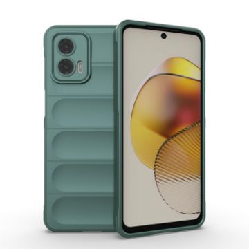 Motorola Moto G73 5G Magic Shield TPU Flannel Case - Dark Green - 1