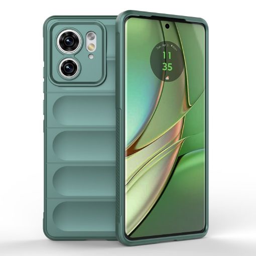Motorola Edge 40 5G Magic Shield TPU + Flannel Case - Dark Green - 1