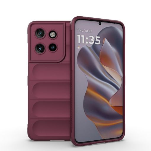 Motorola Edge 50 Neo Wine Red TPU + Flannel Phone Case Magic Shield - 1