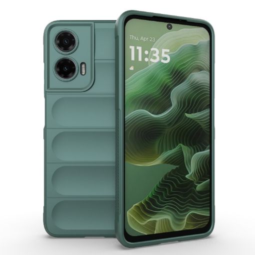 Motorola Moto G35 5G Global Magic Shield TPU Flannel Case Dark Green - 1
