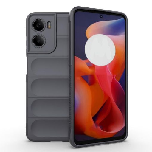 Motorola Moto G05 4G/E15 Dark Grey TPU + Flannel Phone Case - 1