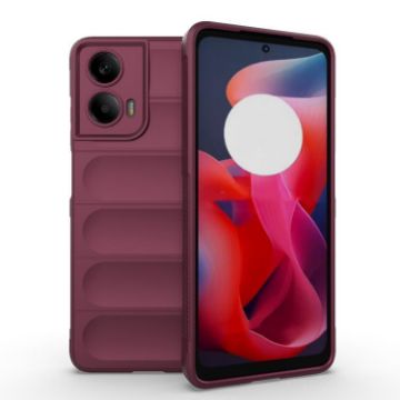Motorola Moto G24 4G Global Wine Red TPU + Flannel Phone Case - 1