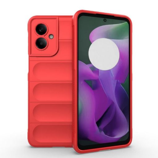 Motorola Moto G55 5G Global Magic Shield TPU Flannel Case - Red - 1