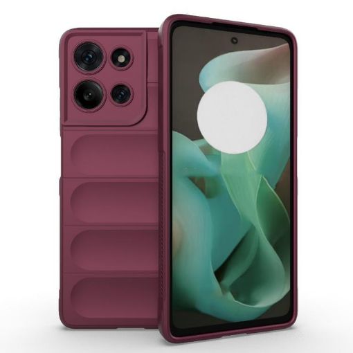 Motorola Moto G75 5G Global Magic Shield TPU Flannel Case Wine Red - 1