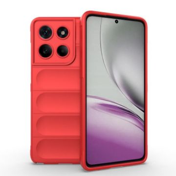 Motorola Edge 60 Stylus 5G Red TPU + Flannel Phone Case - Global Magic Shield - 1
