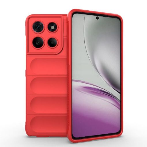 Motorola Edge 60 Stylus 5G Red TPU + Flannel Phone Case - Global Magic Shield - 1