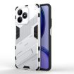 Realme C53 4G Punk Armor Phone Case with Holder - White, PC + TPU - 1