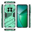 Realme 12+ 5G Punk Armor Phone Case with Holder - Green PC + TPU - 3