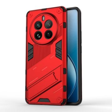 Realme 12 Pro 5G Red Punk Armor Phone Case with Holder - PC + TPU - 1