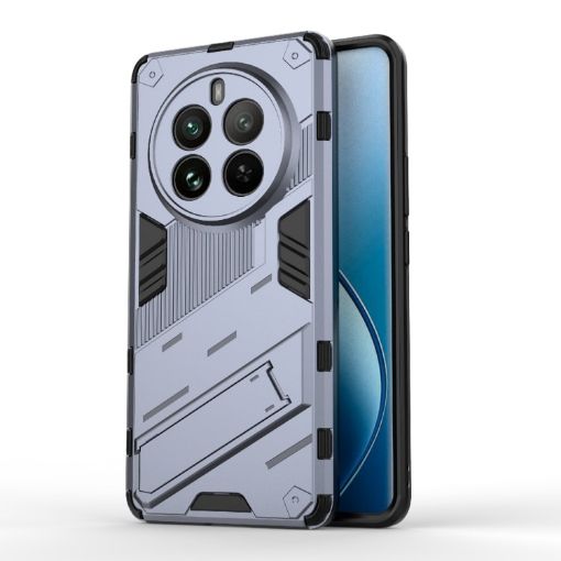 Realme 12 Pro 5G Grey Punk Armor PC + TPU Case with Holder - 1