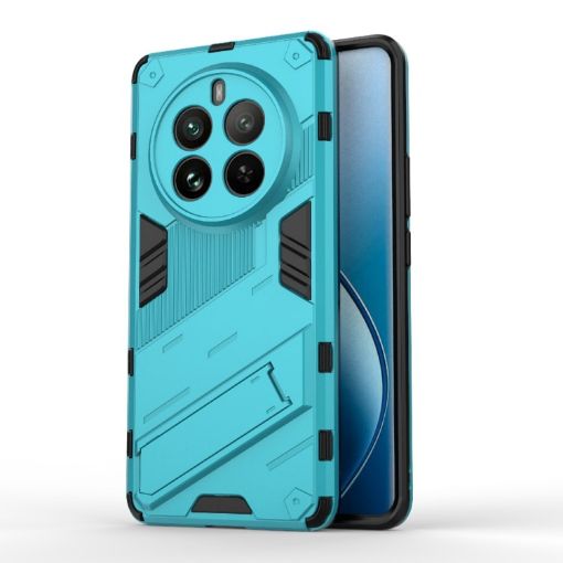 Realme 12 Pro 5G Punk Armor PC + TPU Phone Case with Holder - Blue - 1