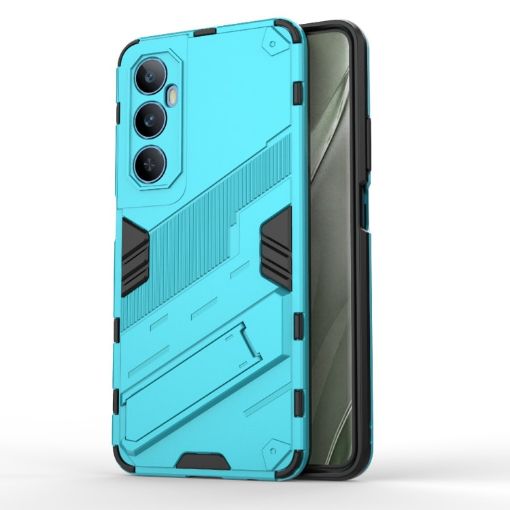 Realme C65 4G Global Punk Armor Phone Case with Holder - Blue - 1