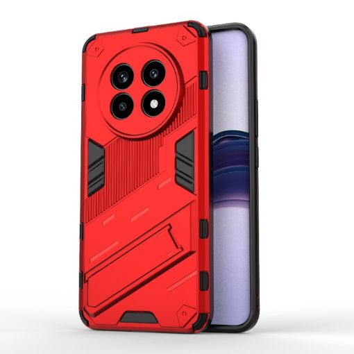 Realme 13 Pro 5G Punk Armor Red Phone Case with Holder - PC + TPU - 1
