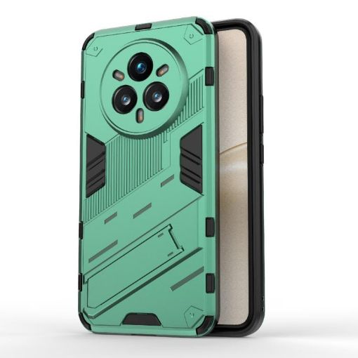 Realme 14 Pro+ 5G Punk Armor Green Phone Case with Holder - 1