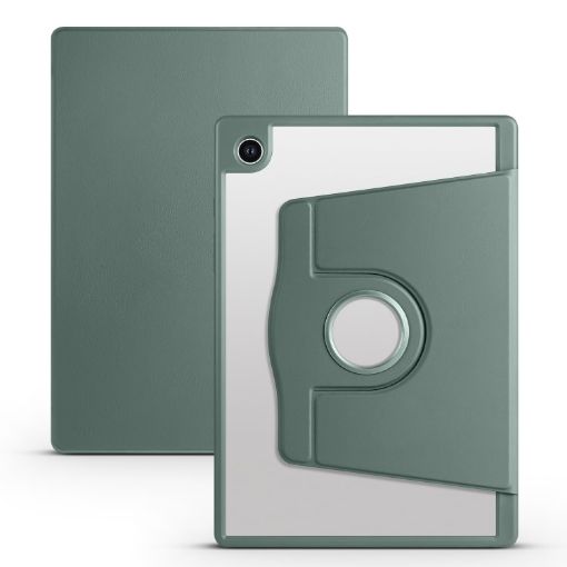 Samsung Galaxy Tab A8 Dark Green 360 Rotation Leather Case - 1