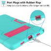 Samsung Galaxy Tab A8 Silicone Hybrid Case with Holder - Mint Green/Rose Red - 5