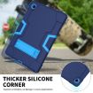 Samsung Galaxy Tab A8 Navy Blue Robot Silicone Hybrid Case with Holder - 3