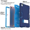 Samsung Galaxy Tab A8 Navy Blue Robot Silicone Hybrid Case with Holder - 4