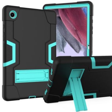 Samsung Galaxy Tab A8 Black Mint Green Robot Silicone Case with Holder - 1