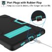 Samsung Galaxy Tab A8 Black Mint Green Robot Silicone Case with Holder - 5
