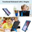 Samsung Galaxy Tab A8 Black Blue Robot Silicone Hybrid Case with Holder - 6