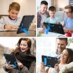 Samsung Galaxy Tab A8 Black Blue Robot Silicone Hybrid Case with Holder - 7