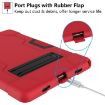 Samsung Galaxy Tab A8 Red Black Robot Silicone Hybrid Case with Holder - 5