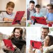 Samsung Galaxy Tab A8 Red Black Robot Silicone Hybrid Case with Holder - 7